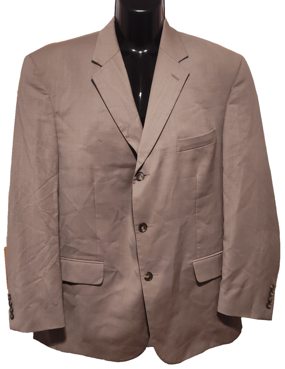 Jeffrey Banks Men’s Brown Front Three Button Classic Blazer Jacket Size 46R BG37